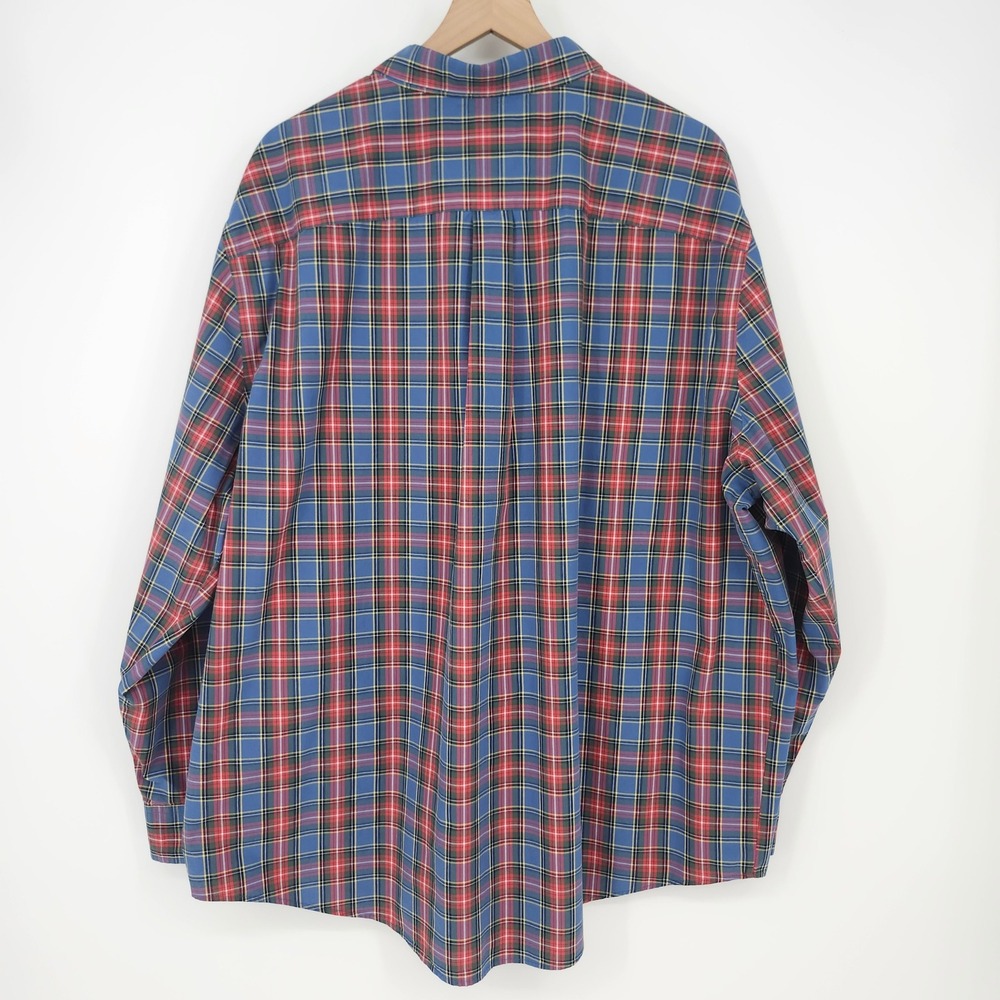 Croft & Barrow Mens Blue Red Plaid Button Down Shirt Size 3XB Casual Weekend - Picture 7 of 9